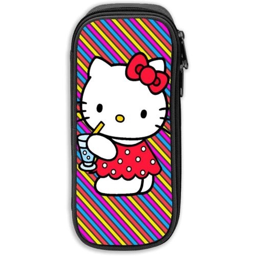 Trousse À Crayons Hello Kitty De Grande Capacité Avec Fermeture Éclair Durable Pour L'école Et Le Bureau