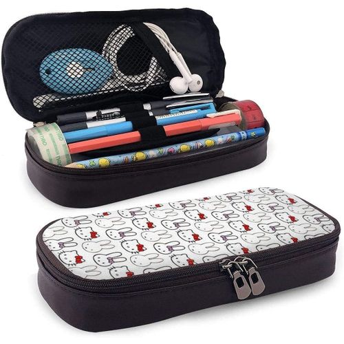 Trousse À Crayons Hello Kitty Et Miffy En Cuir - Grande Capacité - Convient Pour L'école, Les Étudiants, Les Garçons, Les Filles Et Le Bureau