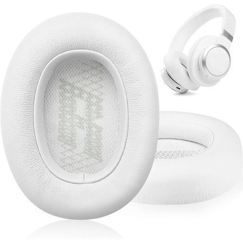 Coussinets d'oreille pour JBL LIVE650BTNC LIVE660BTNC Casque(Blanc)