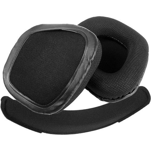 Coussinets d'oreille de rechange compatible avec Corsair Void Pro Elite en mousse à mémoire de forme,en tissu maille,Avec bandeau