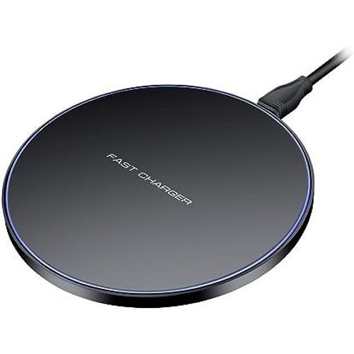 Ch-Alter Chargeur Sans Fil 15 W Universel Qi Charging Pad, Chargeur À Induction Compatible Avec Iphone 13/12/11 /11 Pro/Xs/Xs Max/Xr/X /8/8 Plus, Samsung Galaxy S10 /S9 /S9 + /S8 /S8 + /S6 Noir Classe Énergétique A