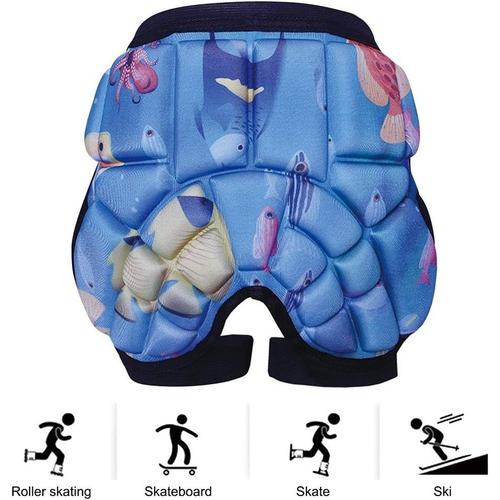 CH-Alter 3D Rembourré Hanche de Protection, Protège-Fesses Protecteur pour  Les Enfants, Pantalon de Ski Cyclisme Short de Protection pour Enfants pour  Patinage Snowboard Skating Ski Roller Vélo VTT Moto(Bleu)