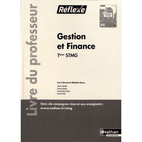 Gestion Et Finance Tle Stmg - Livre Du Professeur