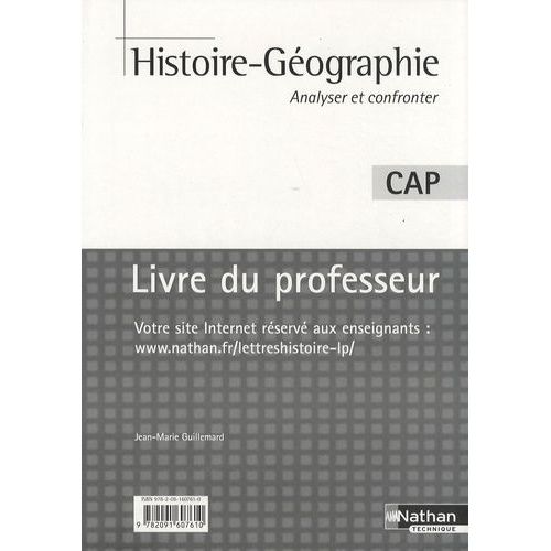 Histoire-Géographie Cap Analyser Et Confronter - Livre Du Professeur