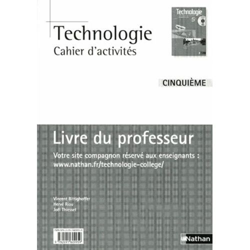 Technologie Cahier D'activités 5e - Livre Du Professeur