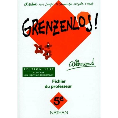 Allemand 5e Lv1 Grenzenlos ! - Fichier Du Professeur, Édition 1997