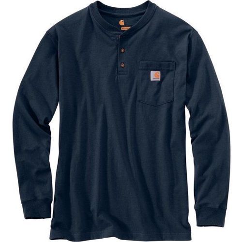 Workwear Pocket Henley L/S Haut À Manches Longues Taille Xl, Bleu