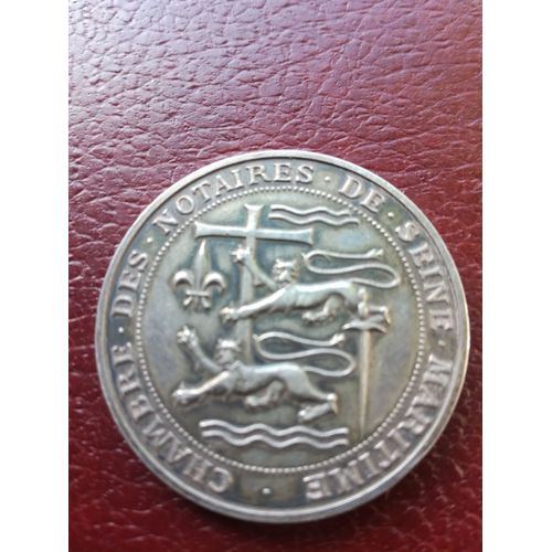 Monnaie En Argent Médaille .Chambre Des Notaire De Seine Maritime