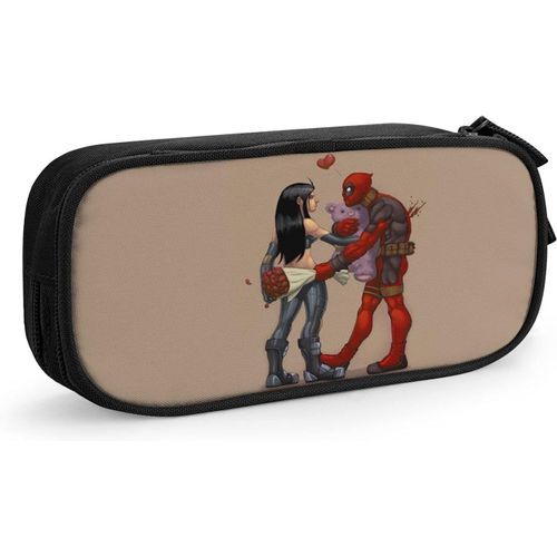 Deadpool Trousse À Crayons De Grande Capacité Avec Double Fermeture Éclair Et Compartiments Pour Stylos Et Produits Cosmétiques Pour Filles, Garçons Et Adultes
