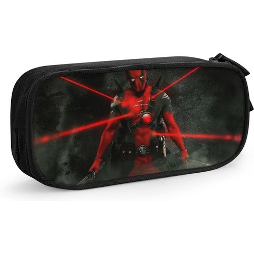 Deadpool Grande Trousse De Rangement À Double Fermeture Éclair Pour Maquillage, Stylos, Articles De Papeterie