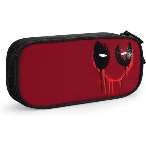 Deadpool Grande Trousse De Rangement À Double Fermeture Éclair Pour Maquillage, Stylos, Articles De Papeterie