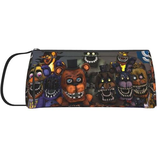 Five Nights At Freddy's Trousse De Maquillage Portable De Voyage Pour Femme, Trousse De Maquillage À Fermeture Éclair Avec Pochette Intérieure, Lavable Et Imperméable