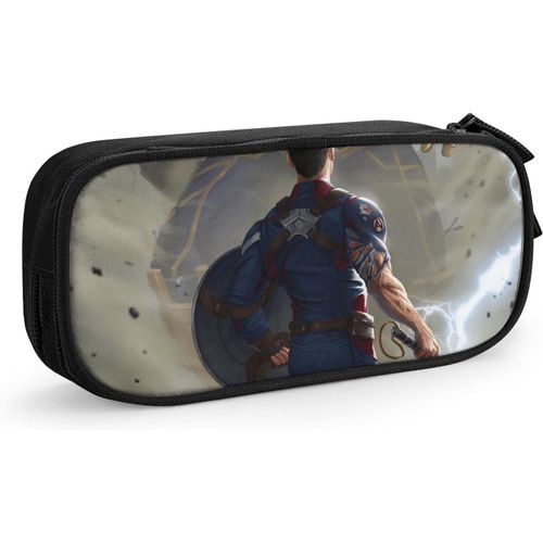 Grande Trousse À Crayons Captain America - Sac De Rangement - Cadeau Pour L'école, Le Bureau, Les Étudiants, Les Adolescentes, Les Femmes Et Les Adultes