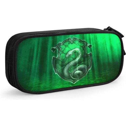 Harry Potter Grande Trousse À Crayons Serpentard Sac De Rangement Cadeau Pour L'école, Le Bureau, Les Étudiants, Les Adolescentes, Les Femmes Et Les Adultes