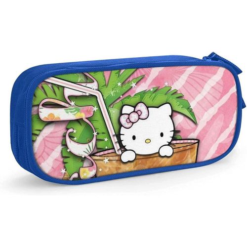 Hello Kitty Trousse À Crayons Avec Fermeture Éclair Pour Étudiants Bleu