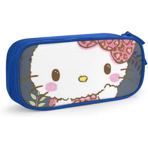 Hello Kitty Trousse À Crayons Avec Fermeture Éclair Pour Étudiants Bleu