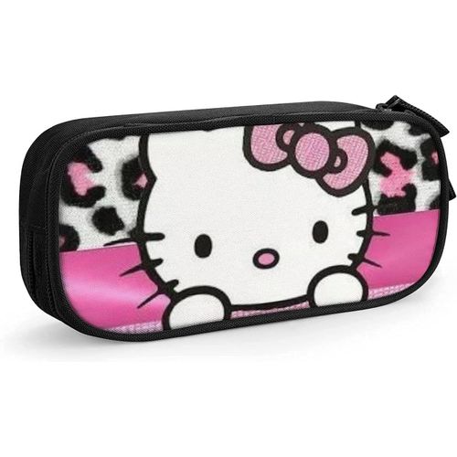 Hello Kitty Trousse À Crayons Avec Fermeture Éclair Pour Étudiants Noir