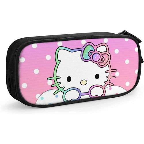 Hello Kitty Trousse À Crayons Avec Fermeture Éclair Pour Étudiants Noir