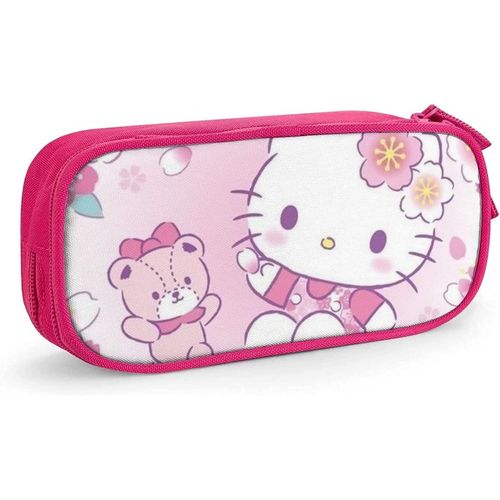 Hello Kitty Trousse À Crayons Avec Fermeture Éclair Pour Étudiants Bleu/Rose
