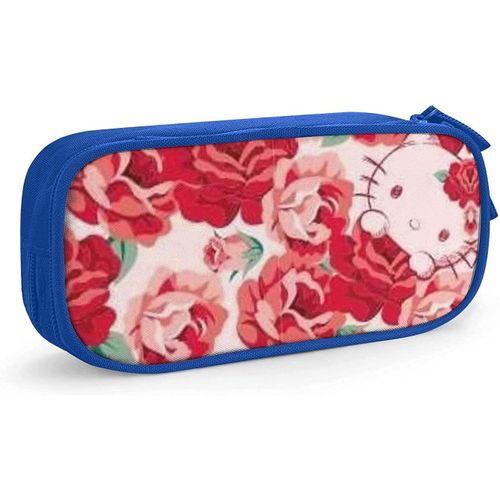 Hello Kitty Trousse À Crayons Avec Fermeture Éclair Pour Étudiants Bleu