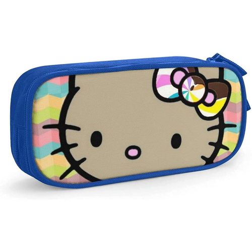 Hello Kitty Trousse À Crayons Avec Fermeture Éclair Pour Étudiants Bleu