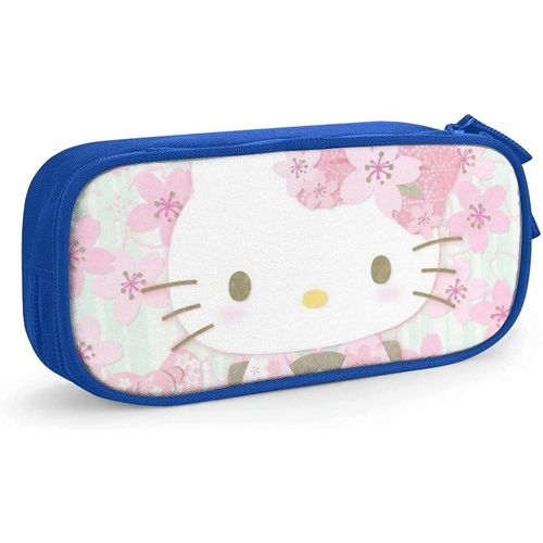 Hello Kitty Trousse À Crayons Avec Fermeture Éclair Pour Étudiants Noir/Bleu