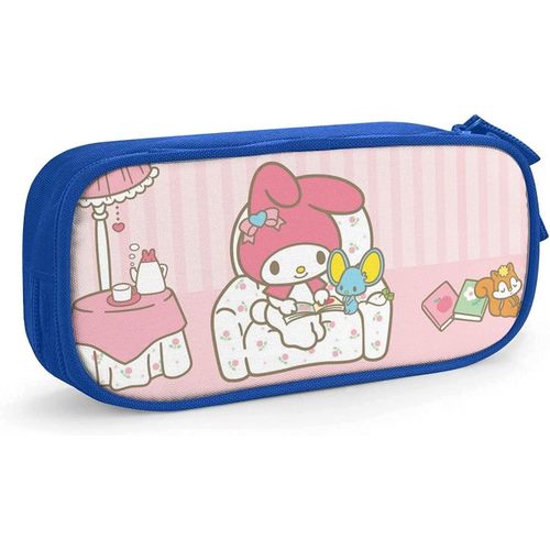 Hello Kitty Trousse À Crayons Grande Capacité Avec Double Fermeture Éclair Rose/Bleu