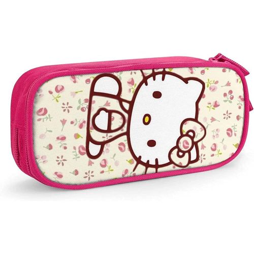 Hello Kitty Trousse À Crayons Grande Capacité Avec Double Fermeture Éclair Rose