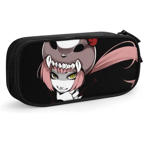 Hello Kitty Trousse À Crayons De Grande Capacité Avec Double Fermeture Éclair Rose/Noir