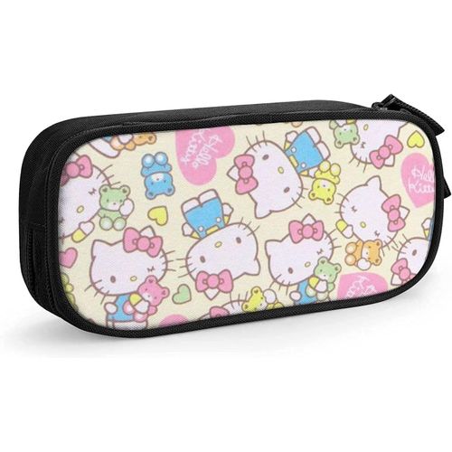 Hello Kitty Trousse À Crayons Avec Fermeture Éclair Pour Étudiants Rose/Noir