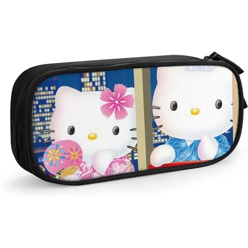 Hello Kitty Trousse À Crayons Avec Fermeture Éclair Pour Étudiants Rose/Noir