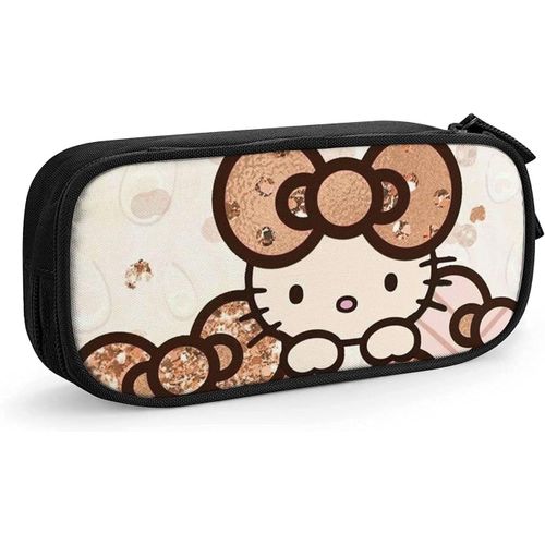 Hello Kitty Trousse À Crayons Avec Fermeture Éclair Pour Étudiants Rose/Noir