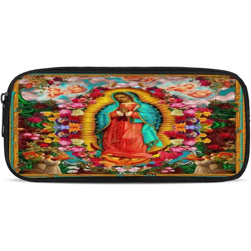 Notre Lady Guadalupe Mexicaine Sainte Vierge Marie Bonne Capacité Trousse À Crayons Boîte À Crayons Pratique