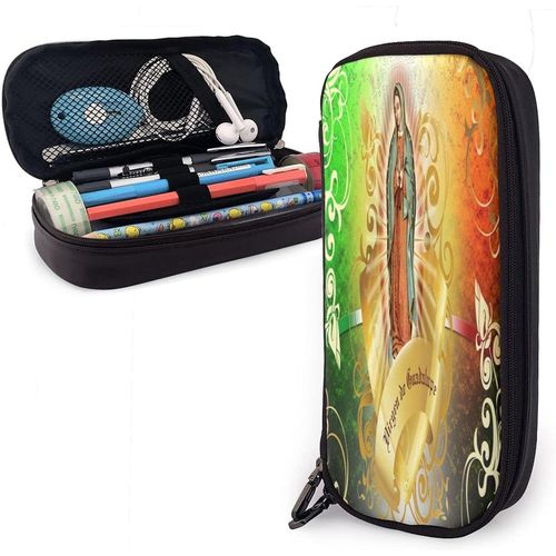 Notre Lady Guadalupe Grande Trousse À Crayons Mexicaine Sainte Vierge Marie Sac De Rangement Cadeau Pour L'école, Le Bureau, Les Étudiants, Les Adolescentes, Les Femmes, Les Adultes