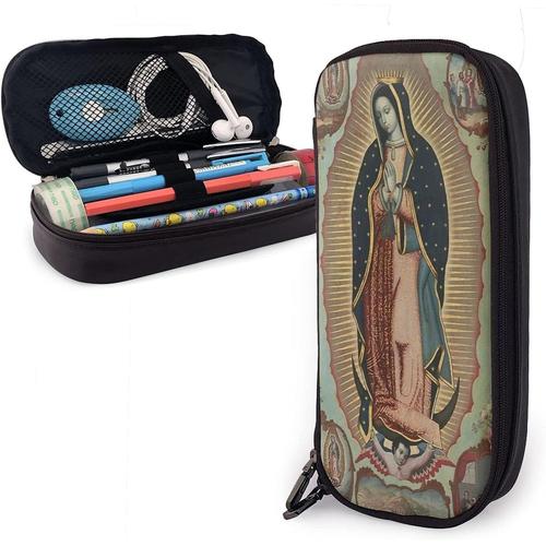 Notre Lady Guadalupe - Trousse À Crayons Mexicaine Sainte Vierge Marie - Grande Capacité - Compartiments - Trousse Pour Fournitures Scolaires Et De Bureau