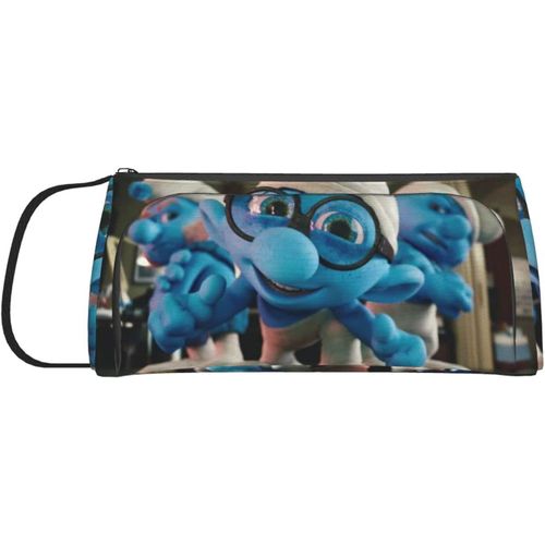 Petit Porte-Monnaie En Toile Avec Fermeture Éclair Motif Schtroumpfs