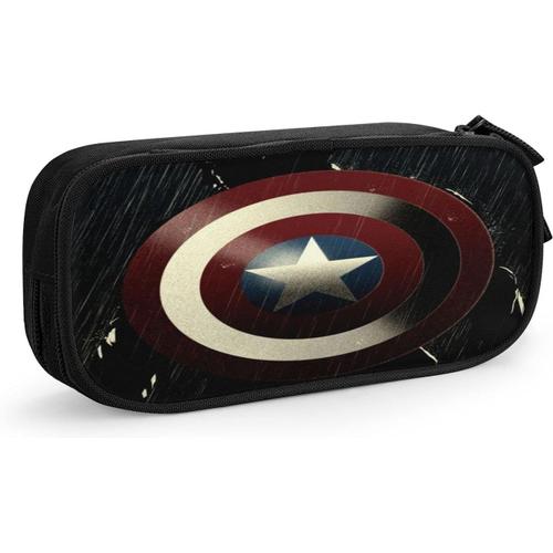 Porte-Monnaie Captain America En Cuir Souple Avec Fermeture Éclair, Petite Taille