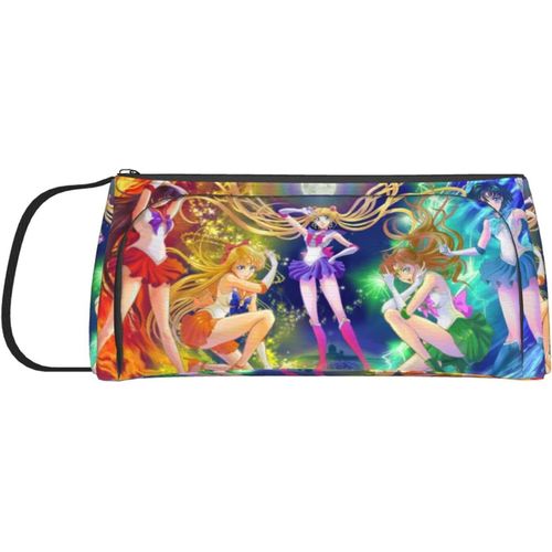 Sailor Moon Grande Trousse De Rangement À Double Fermeture Éclair Pour Maquillage, Stylos, Articles De Papeterie