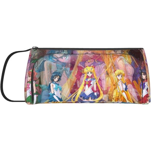 Sailor Moon Grande Trousse De Rangement À Double Fermeture Éclair Pour Maquillage, Stylos, Articles De Papeterie