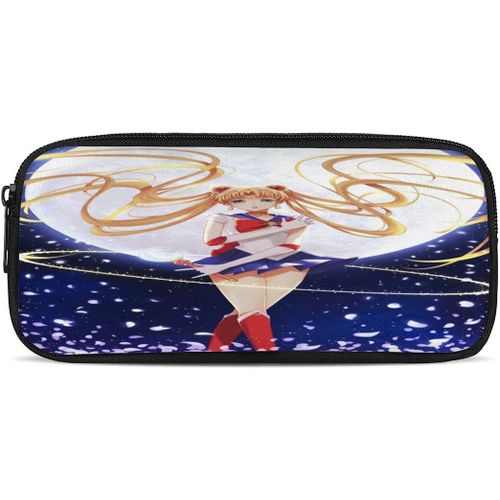 Sailor Moon Trousse À Crayons Grande Capacité Avec Double Fermeture Éclair Pour Bureau, Papeterie, Cosmétiques Avec Compartiments Pour Filles, Garçons Et Adultes