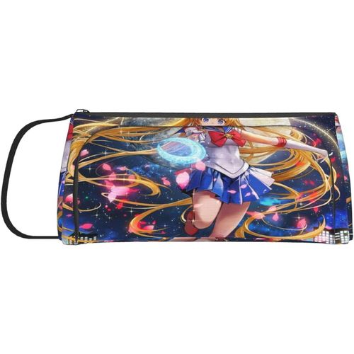 Sailor Moon Trousse De Maquillage Portable De Voyage Pour Femme, Trousse De Maquillage À Fermeture Éclair Avec Pochette Intérieure Lavable Et Imperméable