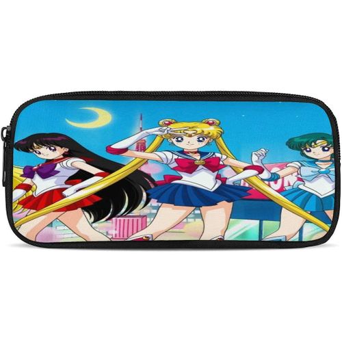 Sailor Moon Trousse De Maquillage Portable De Voyage Pour Femme, Trousse De Maquillage À Fermeture Éclair Avec Pochette Intérieure, Lavable Et Imperméable