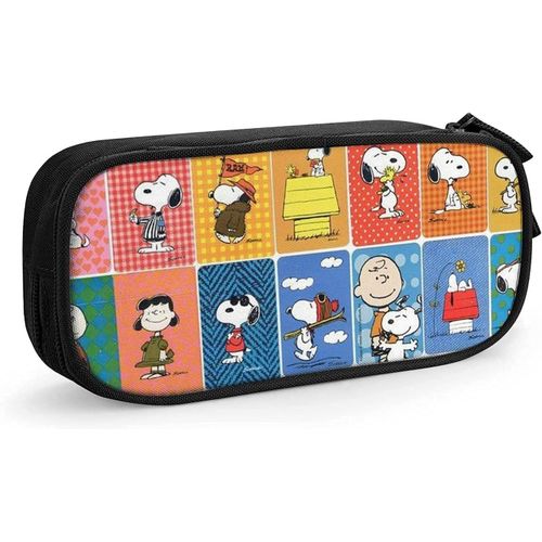 Snoopy Trousse À Crayons Avec Fermeture Éclair Pour Étudiants Bleu/Noir