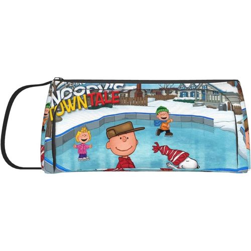 Snoopy Grande Trousse De Rangement À Double Fermeture Éclair Pour Maquillage, Stylos, Articles De Papeterie
