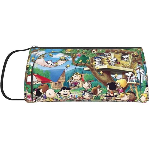 Snoopy Trousse De Maquillage Portable De Voyage Pour Femme, Trousse De Maquillage À Fermeture Éclair Avec Pochette Intérieure, Lavable Et Imperméable
