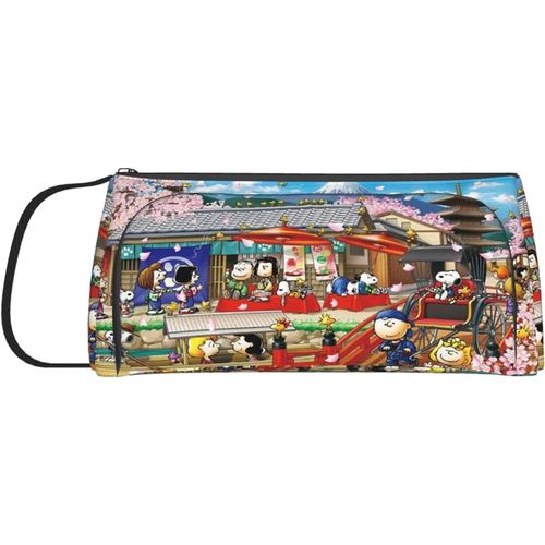 Snoopy Trousse À Crayons Grande Capacité Avec Double Fermeture Éclair Pour Le Bureau Et Les Produits Cosmétiques Avec Compartiments Pour Filles, Garçons Et Adultes