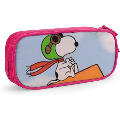 Snoopy Trousse À Crayons Avec Fermeture Éclair Pour Étudiants Noir/Rose
