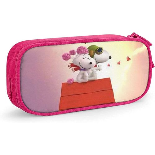 Snoopy Trousse À Crayons Avec Fermeture Éclair Pour Étudiants Noir/Rose