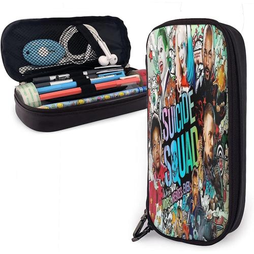 Trousse À Crayons Avec Double Fermeture Éclair Harley Quinn Pour Affiche De Film - Grande Capacité - Avec Compartiments - Pour Filles, Garçons Et Adultes