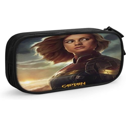 Trousse À Crayons Captain Marvel Avec Compartiments Double Face Et Coque Rigide Pour Enfants